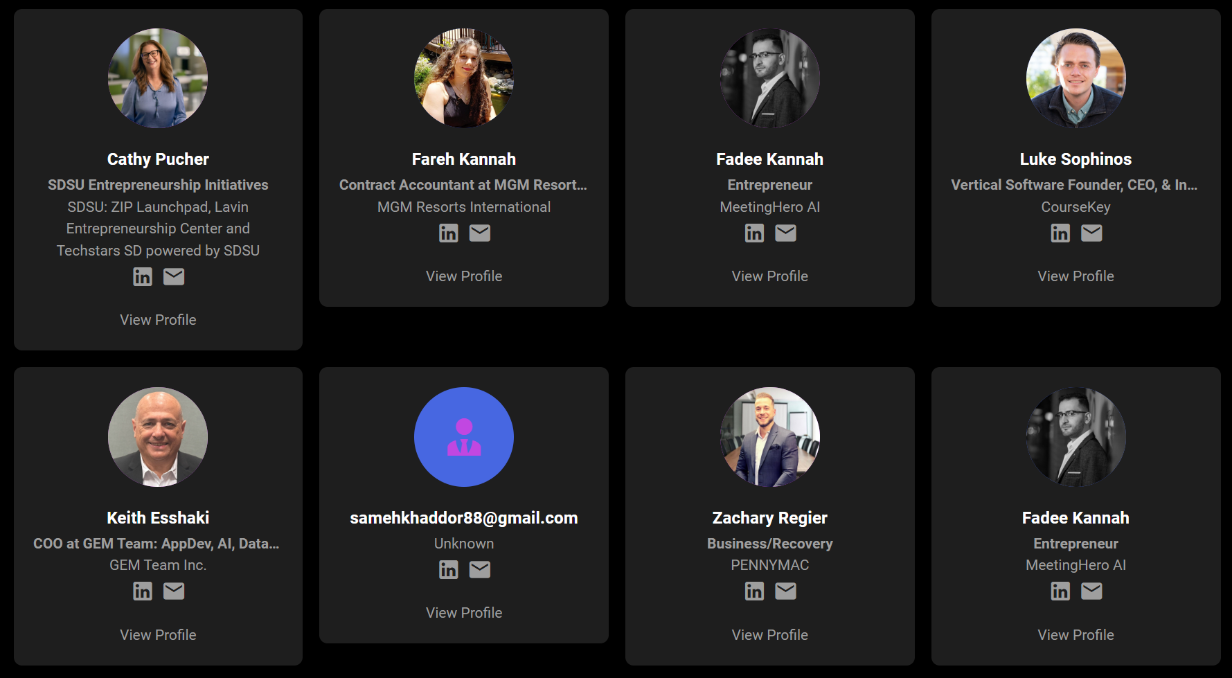 Searchable Profile Database